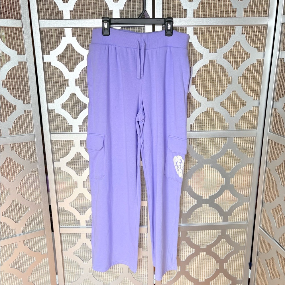 NWT Wonder Nation Purple and White Joggers with Elastic Waistband